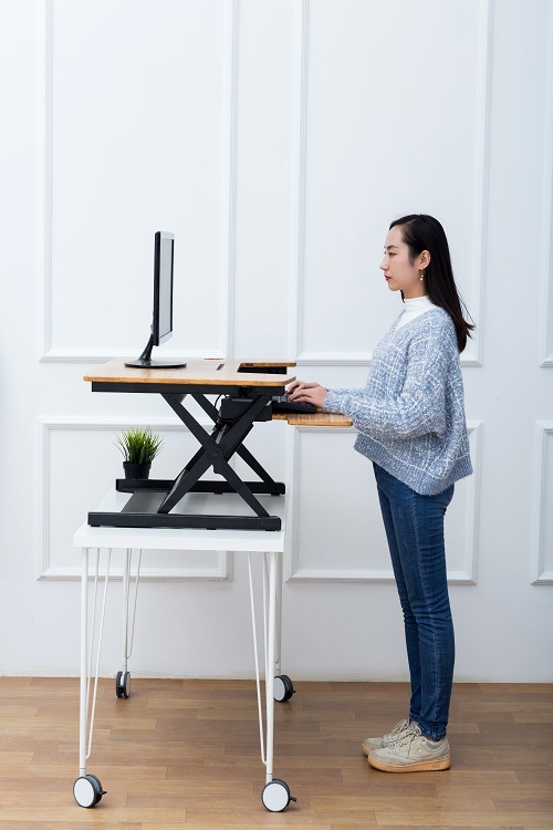 Computer Height Adjustable Sit to Stand up Workstation Riser Converter Table Desk Converter