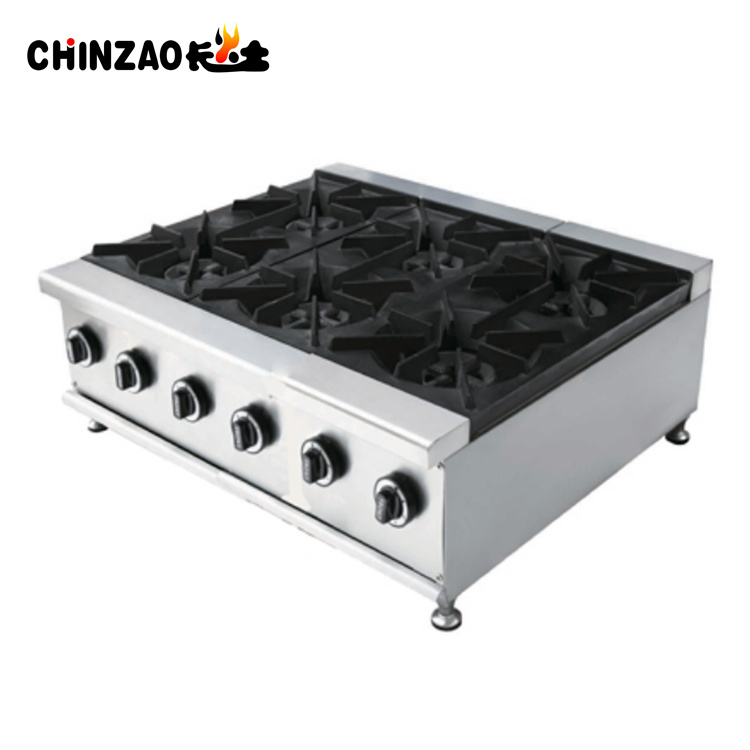 Burners Gas Stainless Steel Cooker Stove 6 Burners
