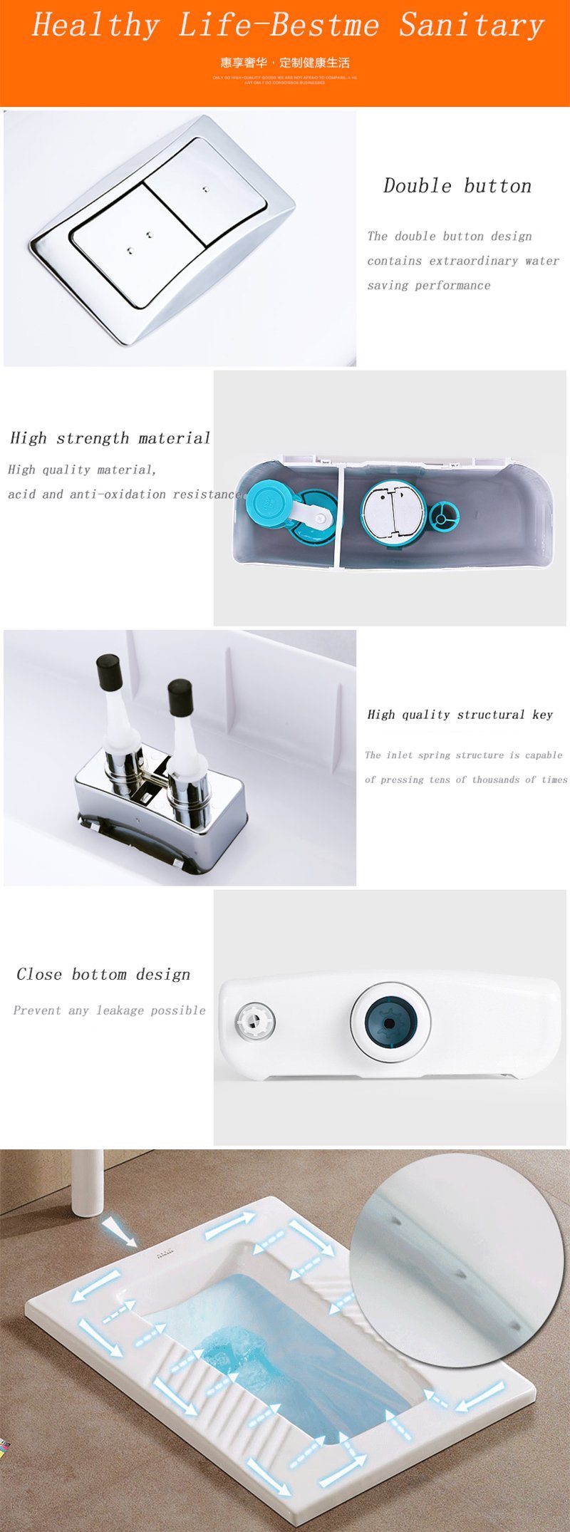 Bathroom Accessories Water Closet Wc Squat Supplier Ceramic Squating Pan (Bc-3002)