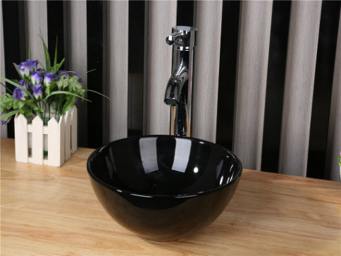 Small Size Round Bowl Bathroom Ceramic Top Mounting Wash Basin (7061)