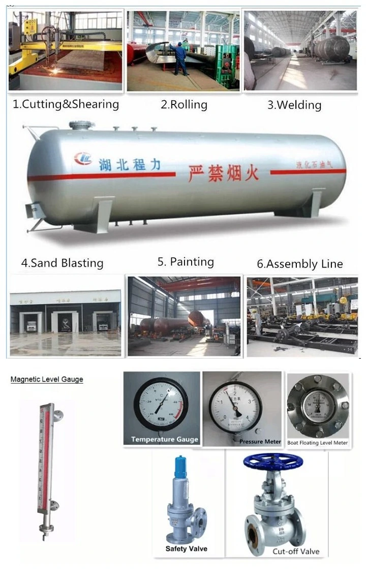 ASME Standard 5cbm 10cbm 15cbm LPG Storag Gas Propane Tank