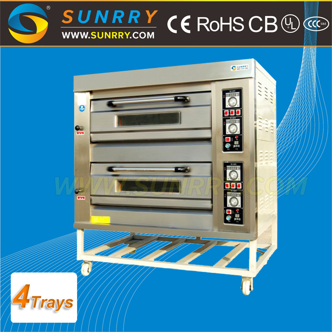 2019 Hot Selling Double Deck 4 Trays Gas Cooker with Oven