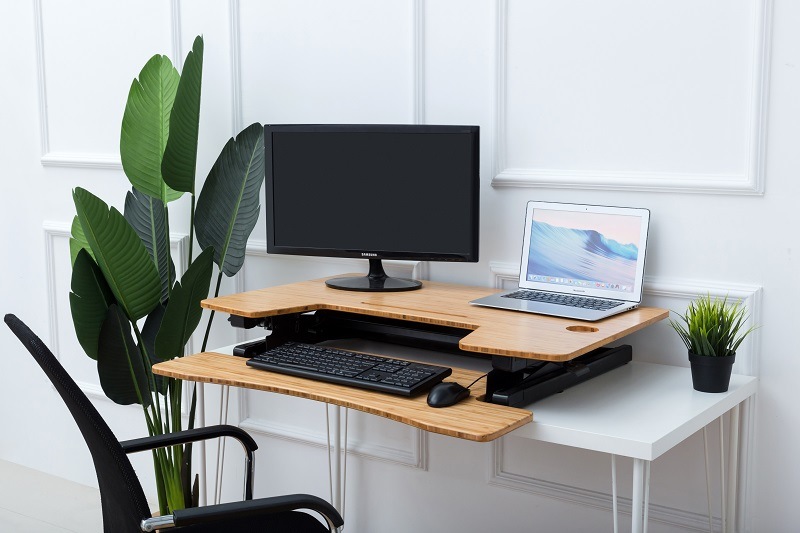 Computer Height Adjustable Sit to Stand up Workstation Riser Converter Table Desk Converter