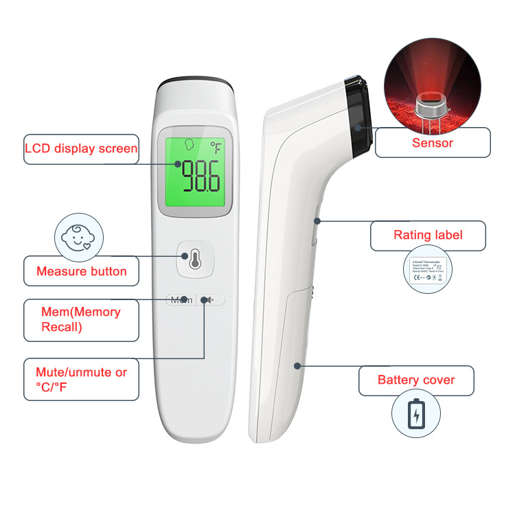 Healthy Medical Manufacturer Clinical Digital Fever Baby Body Forehead Infrared Non Contact Thermometer