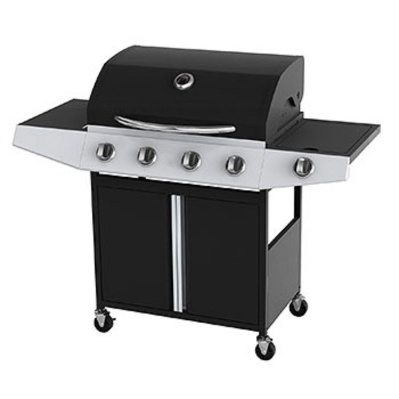Ce Approved 4 Burners Gas Grill with Side Burner and Bottom Shelf
