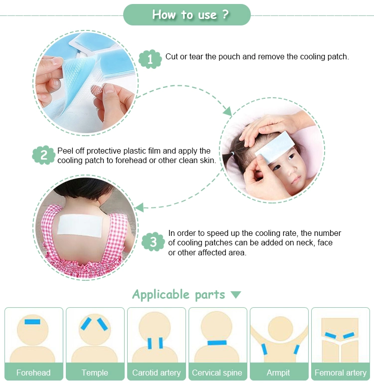 Medical Adhesive Spunlace Fabric Hydrophilic Fever Cooling Patch for Kids