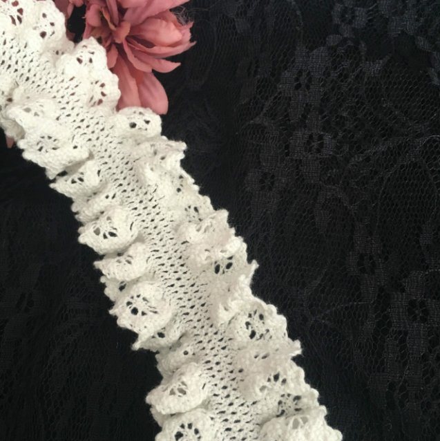 Bilateral Cotton spandex Chemical embroidery Lace for Garment