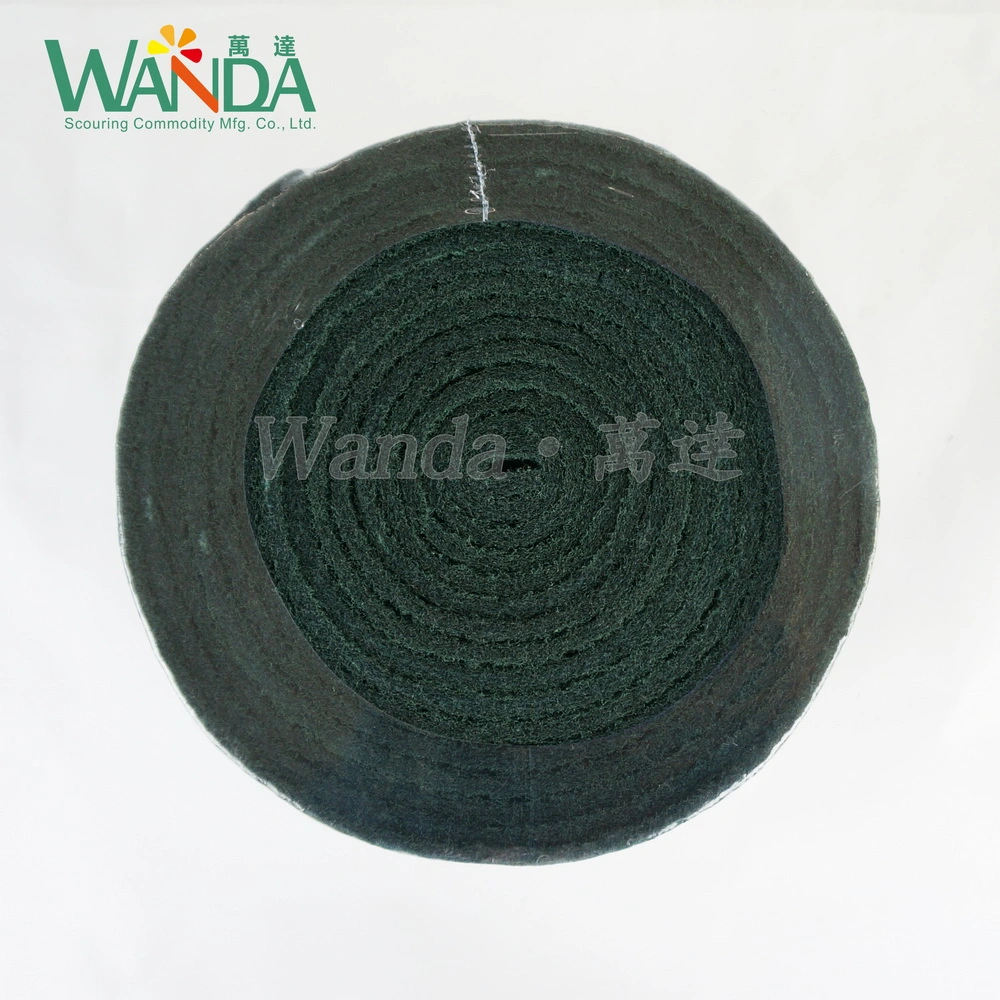 Heavy-Duty Abrasive Cleaning Pad Green Nylon Scouring Pad in Roll