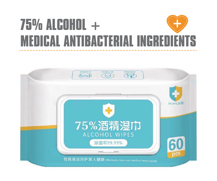 Alcohol Wipes Private Label 99% for Fast Anti-Vious Antibacterial