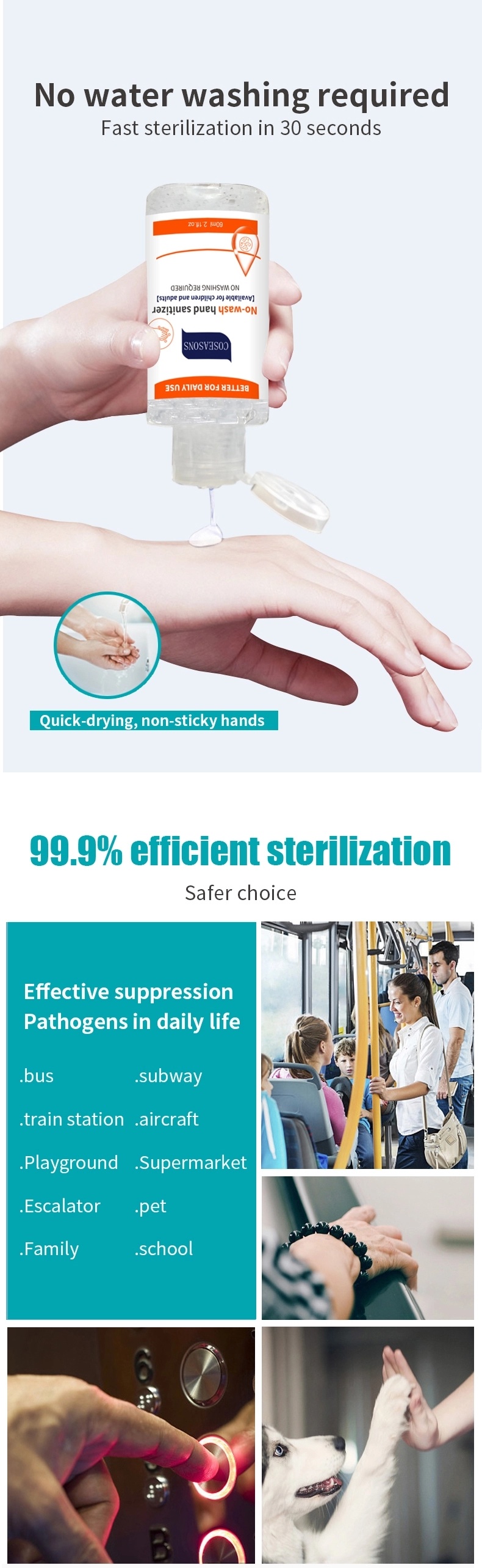 Private Label Portable Disinfectant Ethanol Sterilizing 75% Alcohol Spray Antibacterial