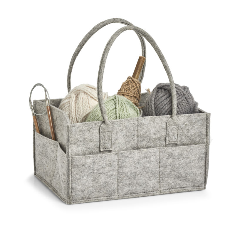 Grs Recycled Felt Customized Home Organization Apparel Storage Wood Tools Yarn Bag