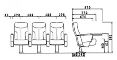 Soft High Back Theater Seating with Tablet Cinema Chair (YA-203)