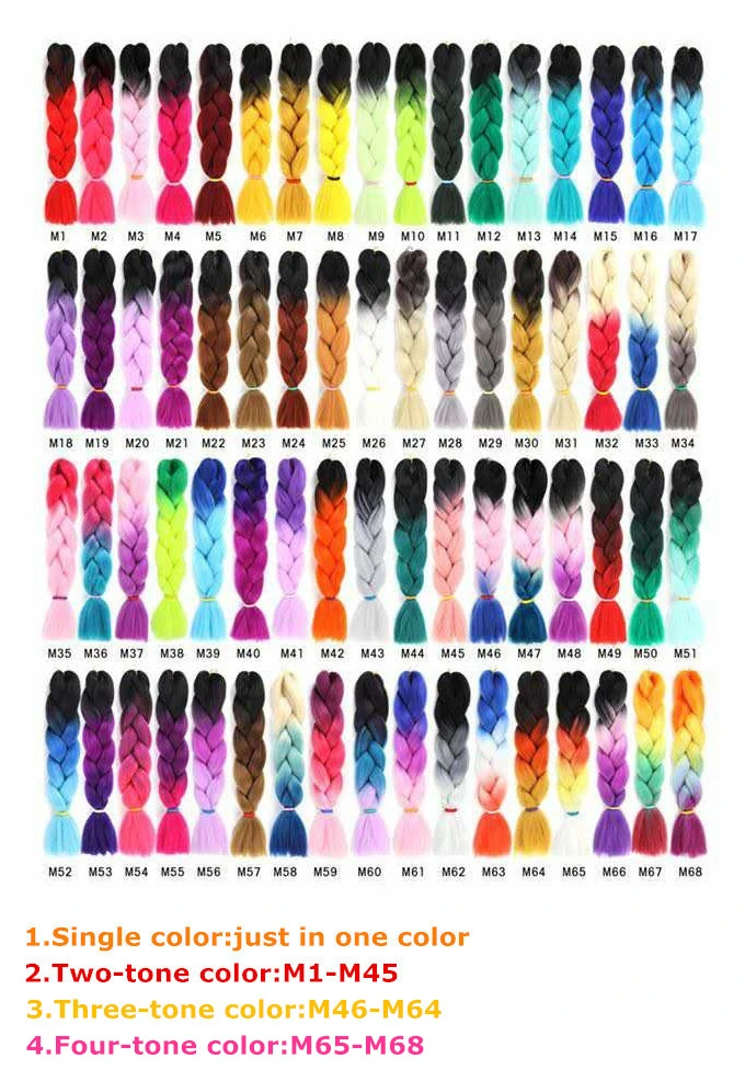 Synthetic Fiber Hair Crochet Braid Synthetic Colourful Hair