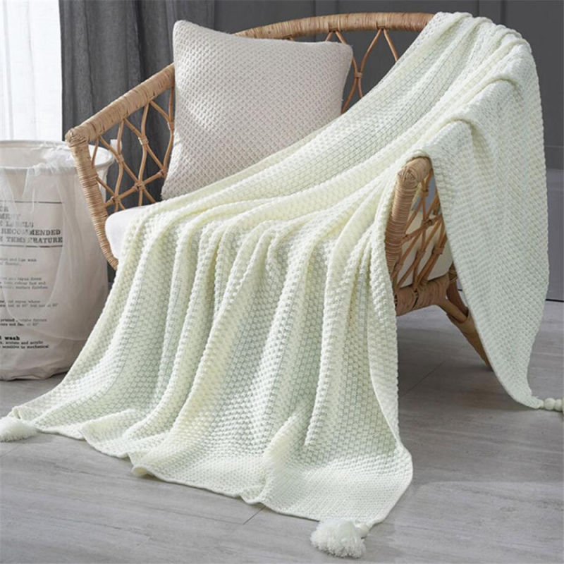 Acrylic Solid Color Flight Napping Blanket