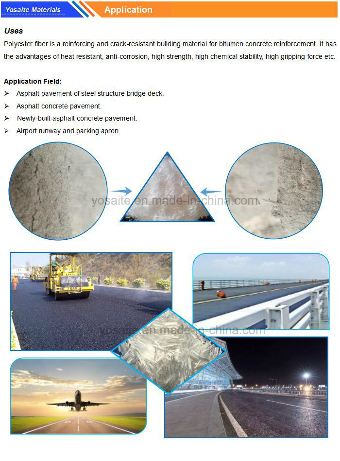 Anti-cracking Chopped Polyester Synthetic Fibers for Asphalt Concrete