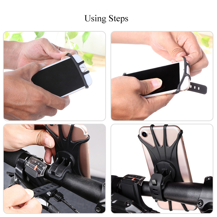 Bike Accessory Silicone Bicycle Phone Holder Flexible Shopping Cart Phone Mount Stand