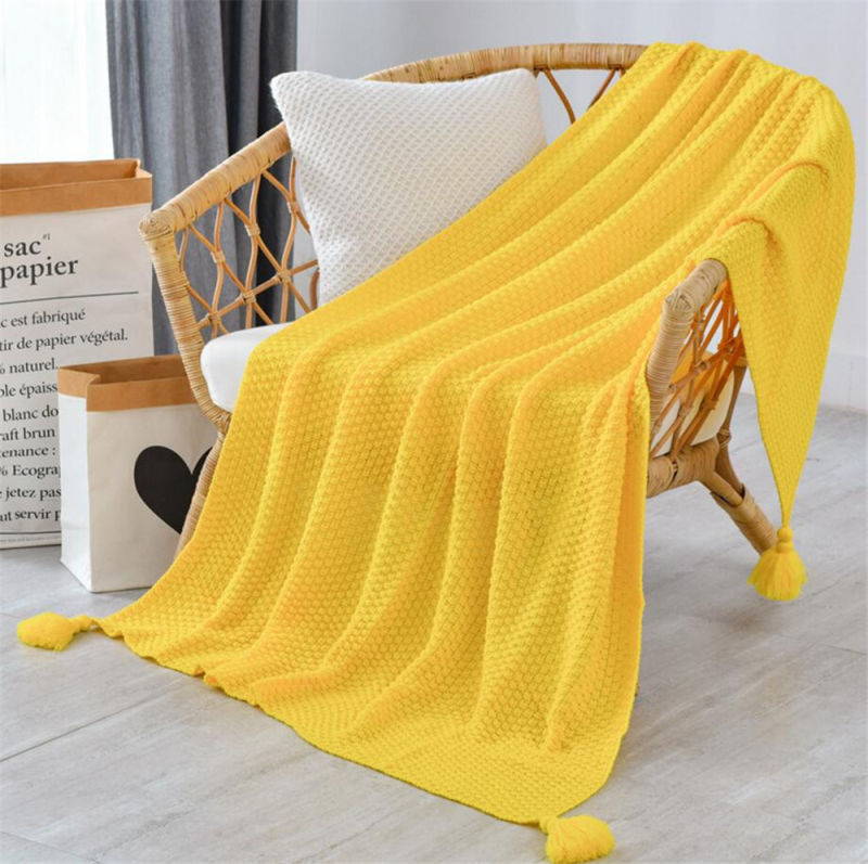 Acrylic Solid Color Flight Napping Blanket
