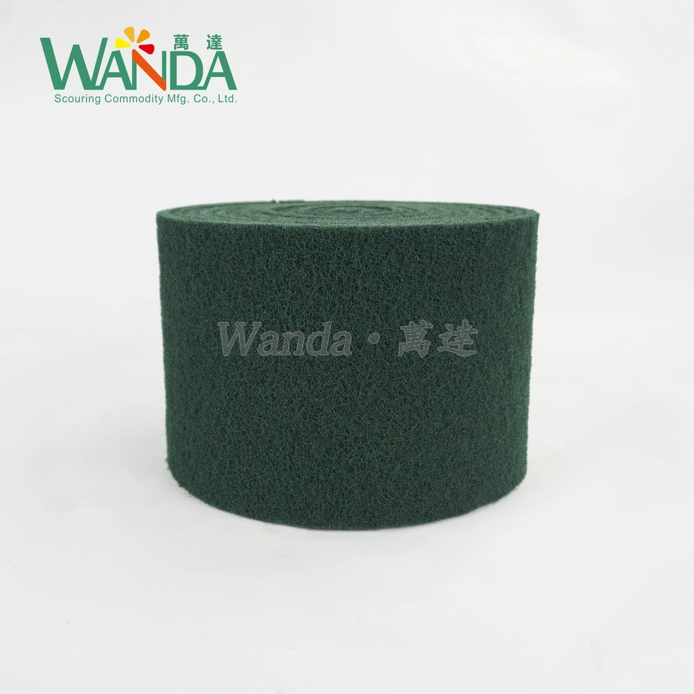 Heavy-Duty Abrasive Cleaning Pad Green Nylon Scouring Pad in Roll