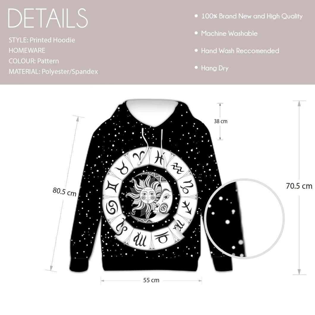 Comb Cotton Velvet Napping Printing Adult General Printing Autumn and Winter Explosions 3D Printed Hoodie