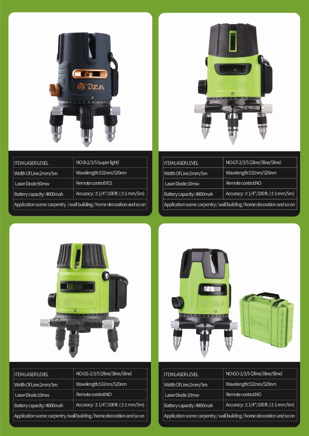 Wide Application 360 12 Lines 3D Rotary Self-Leveling Laser Auto Leveling Laser Level
