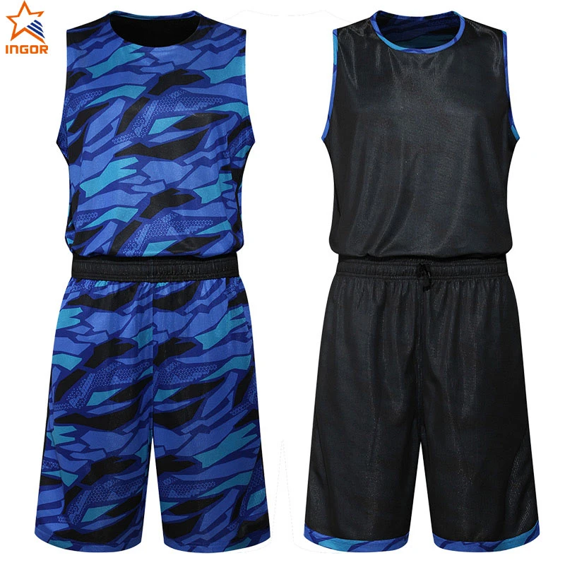 Wholesale Custom Men Mixed Color Moisture-Wicking Mesh Side Reversible Sport Basketball Jersey