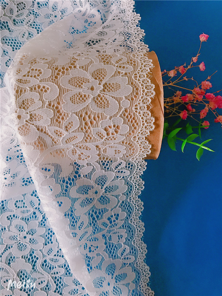 Home Textile White Embroidery Guipure Lace Trim Textile Fabric