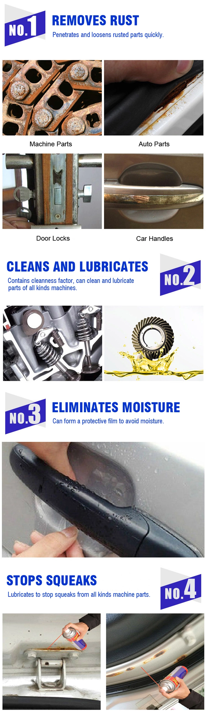 Rust Remover Spray Rust Free Lubricant Oil