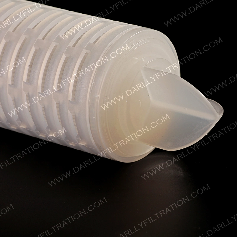 Darlly 10 Inch Hydrophilic PTFE Membrane Micron Pleated Filter Cartridge Excellent Chemical Compatibility