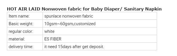 PP Nonwoven Hydrophobic Polypropylene Fabric for Baby Diaper