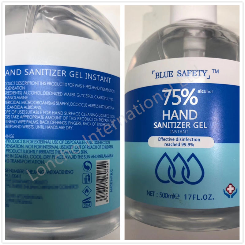 Immediate Delivery 75% Alcohol Disinfectant Hand Sanitizer Gel for Antibacterial 500ml