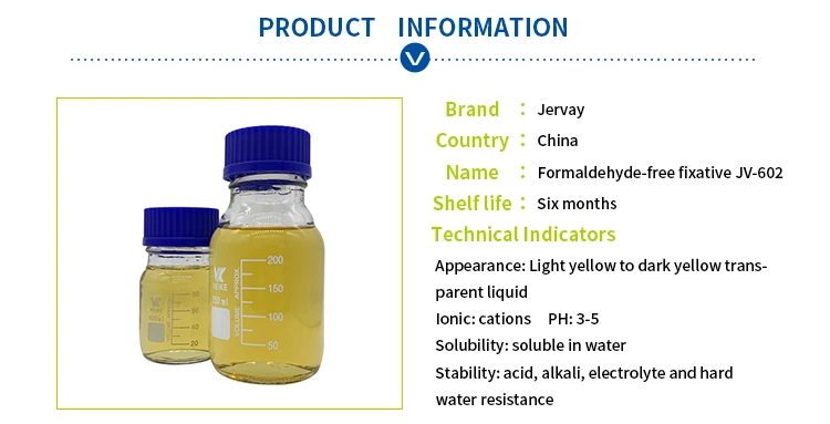 Jv-602 Textile Chemical Agent, Unique Polycationic Fixing Agent Compounds