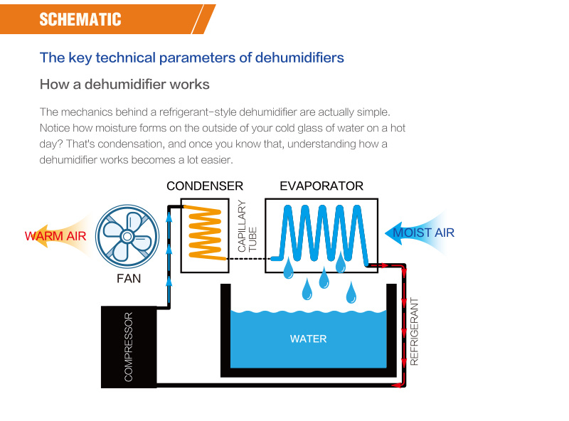 High Efficiency Powerful Movable Shopping Mall Industrial Commercial Dehumidifier for Basement