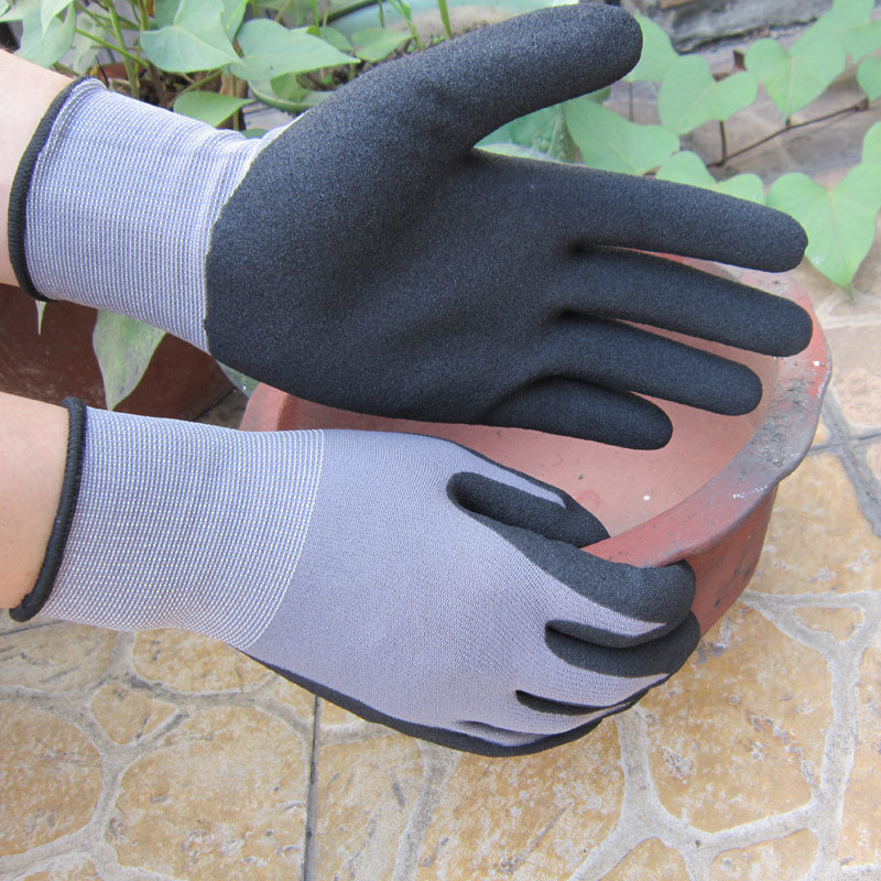 Micro Foam Nitrile Coated Nylon Shell Oil Resistant Work Gloves