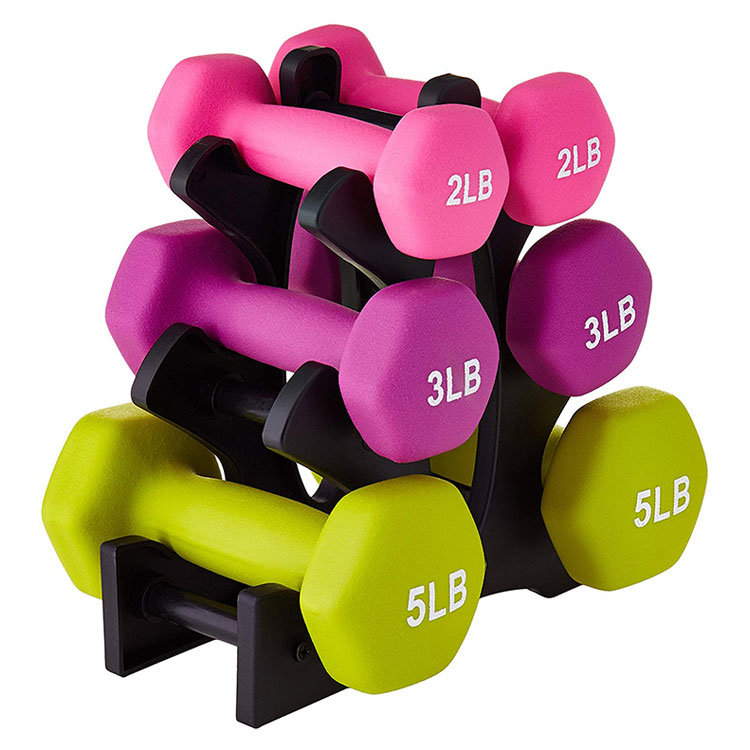 Neoprene Coated Ladies Adjustable Rubber Hexagonal Dumbbell Set Gym