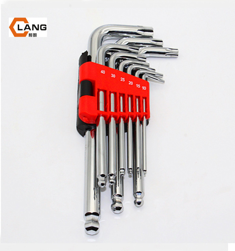 Customized L Type Hex Key Chrome Star Ball End Key Set