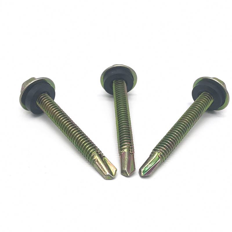 Hex Washer Heaf Self-Drilling Screw with Steel and Rubber Washer