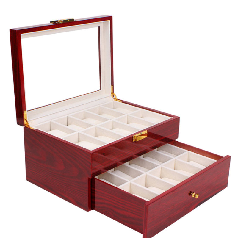 Wooden Watch Box Wooden Display Case Red Brilliant Varnish