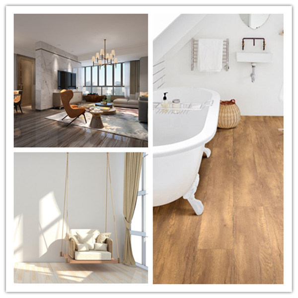 Waterproof PVC Vinyl Flooring, Luxury Vinyl Tile Suitable for Bathroom