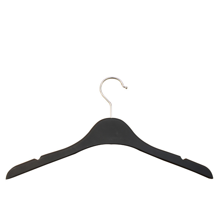 Luxury Thin Shoulder Plastic Black Rubber Coating Thin Coat Hanger