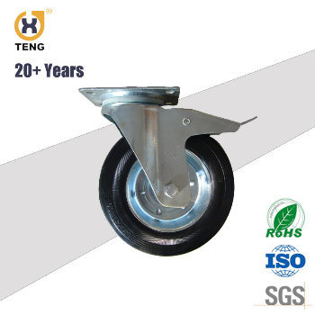 Heavy Duty 8 Inch Swivel Plate Rubber Caster&#160; with Brake