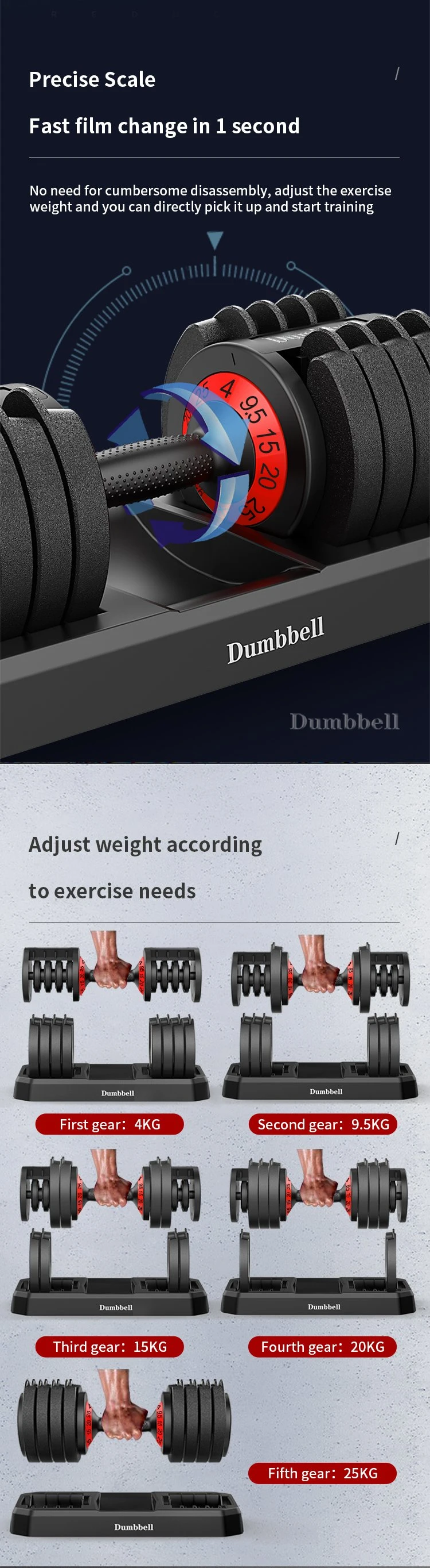 32kg 40kg Power Block Dumbbells Equipment Set 90lbs Gym Fitness Adjustable Dumbbell