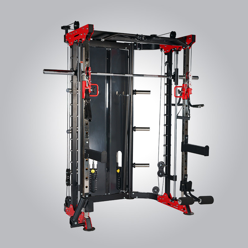 Fitness Linear Bearing Smith Machine with Weight Stack and Barbell