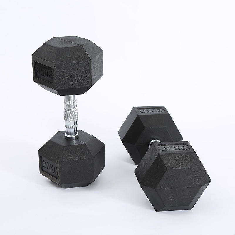 Basics Rubber Encased Hex Dumbbell Hand Weight