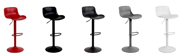 360 Degree Swivel Adjustable Bar Stool, modern Leather Pub Chair Black