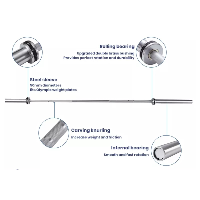 Powerlifting Standard Olymp Barbell Bar for Weightlifting 2.2m