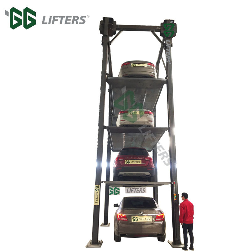 14000 lb Stacker Four Post Parking Lift For 3 Cars