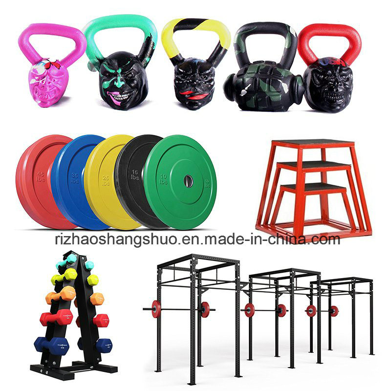 Gym Training Round Rubber Head Fixed Straight and Curl Barbell