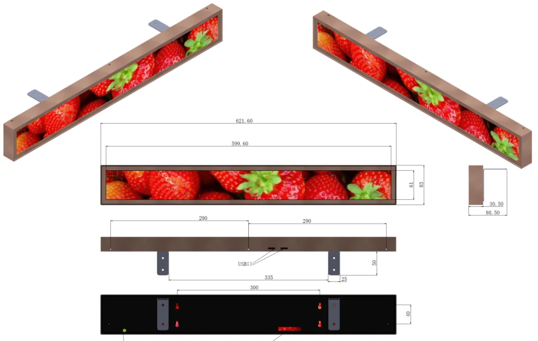 1200mm 47 Inch Stretched Android Version LCD Digital Signage with Cms Remote Control Software