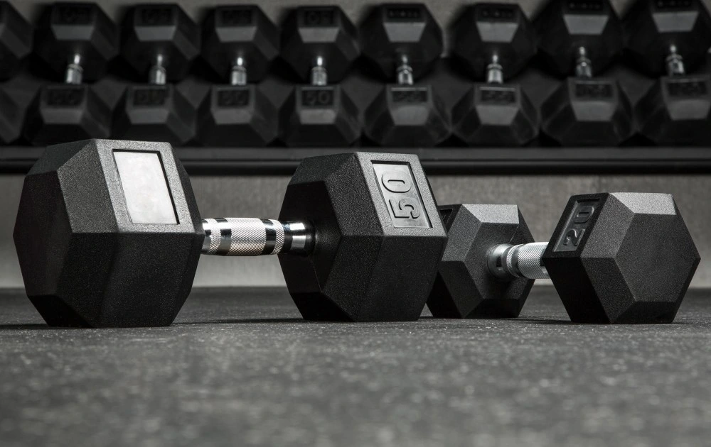 Gym Used Factory Supplied Cheap Rubber Hex Dumbbell
