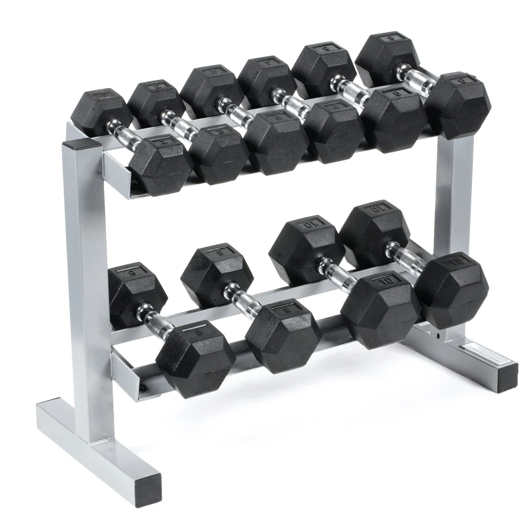 Fitness Gym Equipment Rubber Weights Hex Dumbbell Set